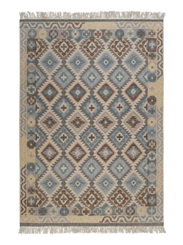 Green Looop Handweb-Teppich Migny in blau