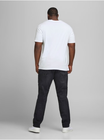 Jack & Jones 2er-SET Kurzarm T-Shirt Plus + Size CREW NECK in Weiß-Schwarz