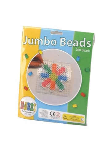 Nabbi Jumbo Beads -Bügelperlen mit Stiftplatte, Ø 10mm 260 Stk, Mix - ab 3 Jahren