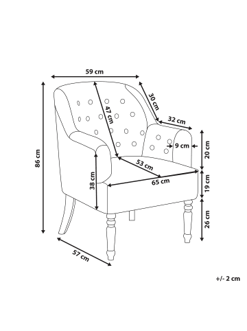 Beliani Sessel MANDAL in Bunt/Weiß/Schwarz - (W) 59 x (H) 86 x (L) 57 cm