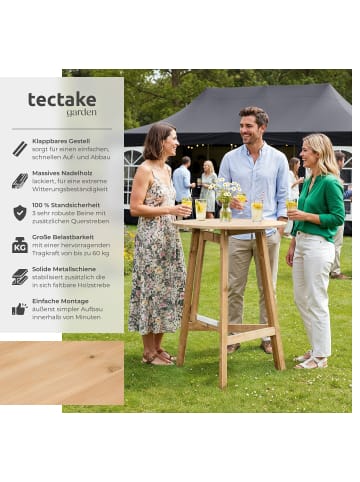 tectake Stehtisch Trix Stabilisierungsschiene aus Metall, braun