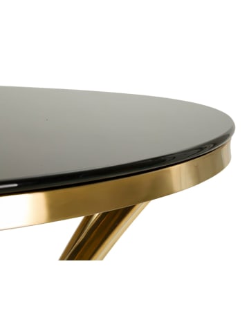 Mauro Ferretti Bartisch aus gold-schwarzem Metall und Glas (Ø 60x108 cm)