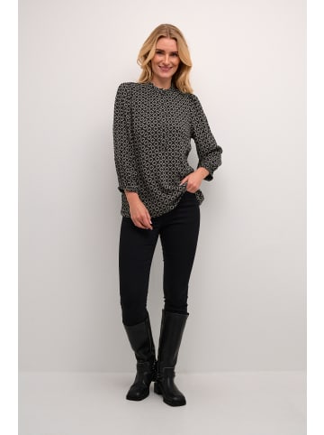 Kaffe Langarm-Bluse KAvibeke Regular fit in Blue/Gray Square Print