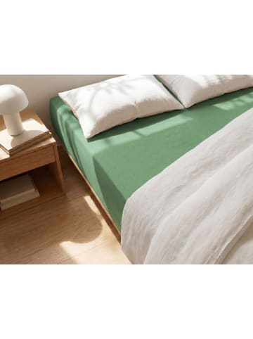Beliani Bettlaken JANBU in Grün - (W) 160 x (H) 30 x (L) 200 cm