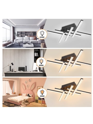 ZMH LED Deckenleuchte in Schwarz Dimmbar Modern 36W Kristall L 52cm