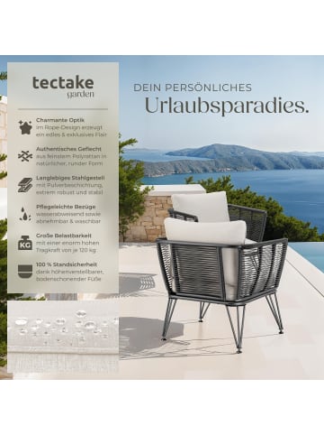 tectake Garten-Loungesessel, je 120 kg Belastbarkeit, 75,5 x 67 x 71 cm