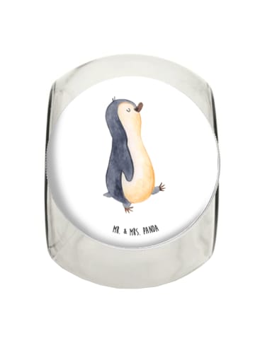 Mr. & Mrs. Panda Vorratsdose Glas Pinguin mHerzieren ohne Spruch in Weiß