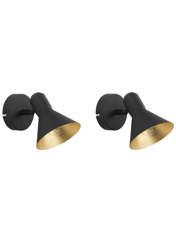 Beliani 2er-Set Spots MERSEY in Schwarz/Gold