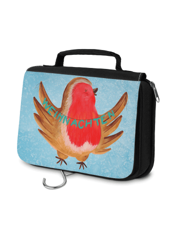 Mr. & Mrs. Panda kulturtäschchen Rotkehlchen Weihnachten ohne Sp... in Eisblau