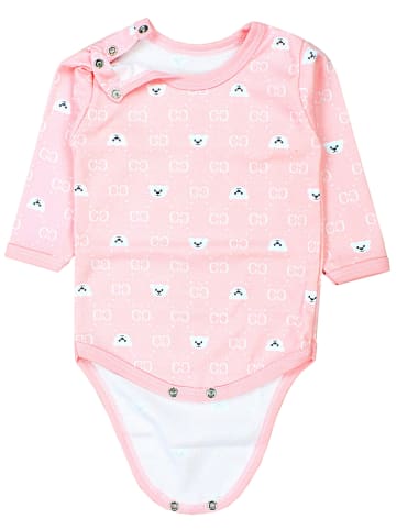 TupTam Mädchen Baby Body Langarm Unifarben 5er Pack in rosa Modell 3