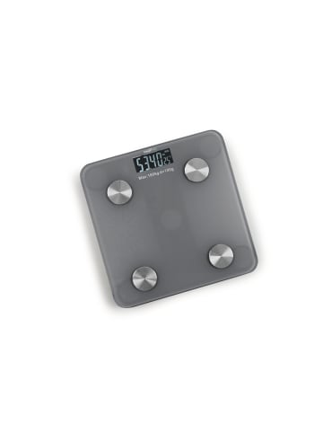 MAXXMEE Personen-Waage Körperanalyse 3V grau mit Bluetooth inkl. Batterien  grau
