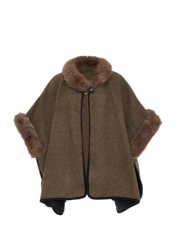 osha Damen Poncho in Braun