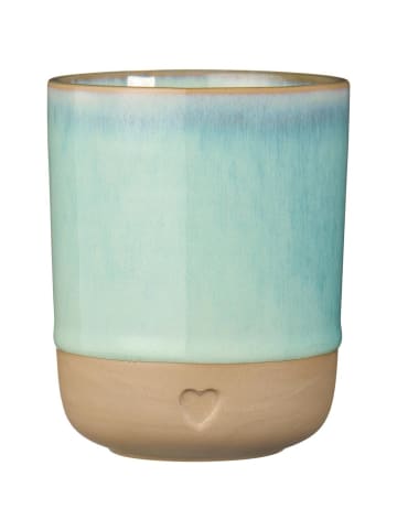 IB Laursen Keramik Becher ohne Henkel Heart in hellgrün