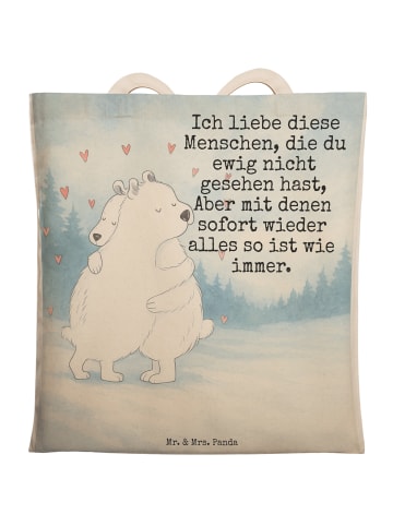 Mr. & Mrs. Panda Stofftasche Eisbär Umarmen Design mit Spruch in Weiß