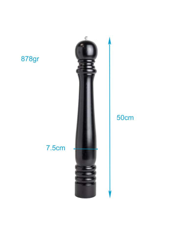 Intirilife Pfeffermühle Gewürzmühle Keramik Mahlwerk Holz 50 cm in Schwarz