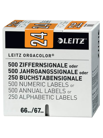 Leitz Jahrgangssignal Orgacolor 2024 67541045 orange 500 Stück
