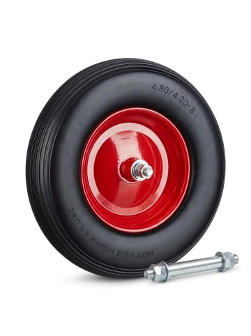 Schubkarrenrad in Schwarz/ Rot - 16x4.00-8