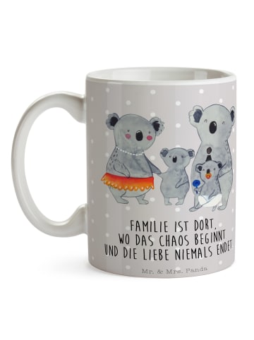 Mr. & Mrs. Panda Kaffeetasse Koala Familie mit Spruch in Grau Pastell