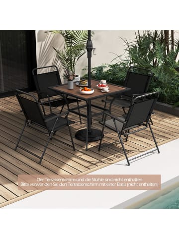 COSTWAY Gartentisch 85x85x74cm Holzoptik in Braun
