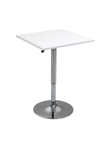 HOMCOM Bartisch-60L x 60B x 69-91H cm-Weiß
