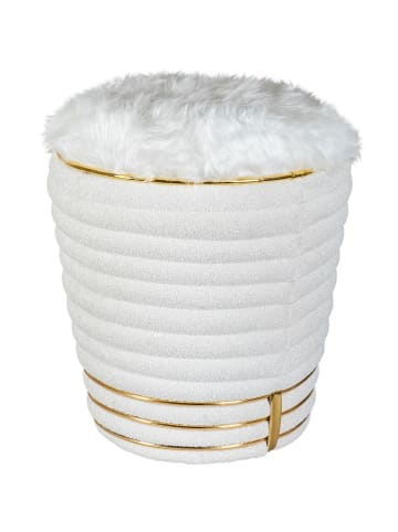 Kayoom Hocker Doric in weiß - gold