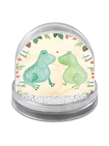 Mr. & Mrs. Panda Schneekugel Weihnachten Frosch Liebe mit Spruch in Naturpapier