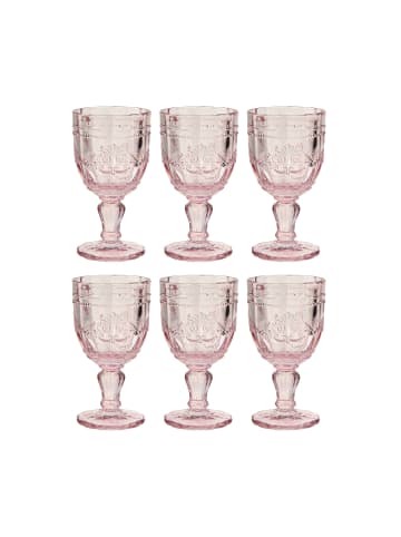 Butlers 6x Weingläser 230ml VICTORIAN in Rosa