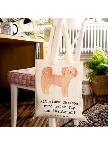 Mr. & Mrs. Panda Schultasche Cavapoo Abenteuer mit Spruch in Creme
