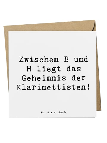 Mr. & Mrs. Panda Deluxe Karte Spruch Klarinette Geheimnis mit Sp... in Weiß