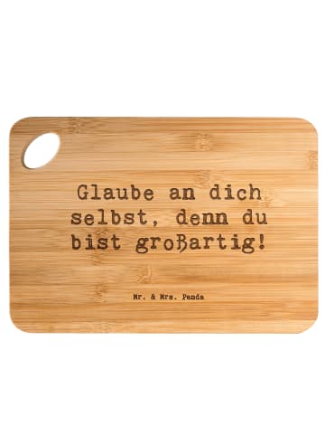 Mr. & Mrs. Panda Schneidebrett Spruch Selbstvertrauen stärken mi... in Braun