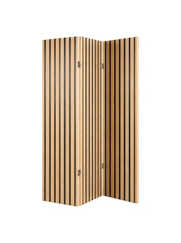 relaxdays Paravent in Natur/ Schwarz - (B)120 x (H)170 cm