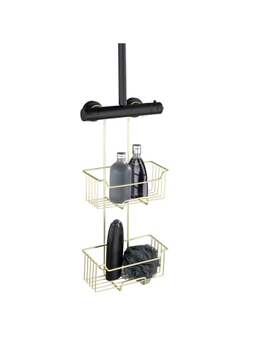 Wenko Zweistufiger Badezimmerkorb MILO in Golden, (B) 14 x (H) 55 x (L) 25 cm