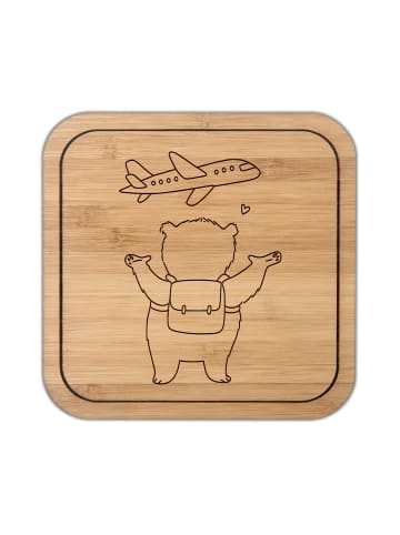 Mr. & Mrs. Panda Coaster Bär Flugzeug ohne Spruch in Transparent