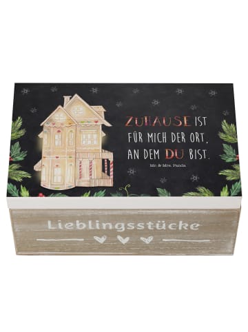 Mr. & Mrs. Panda Kiste Lebkuchenhaus mit Spruch in Eisblau