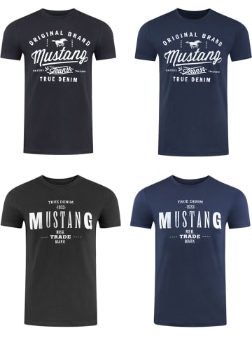 Mustang T-Shirt Basic Print 4er Pack in Mehrfarbig