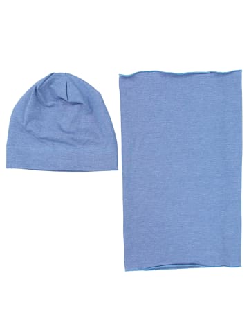 TupTam Jungen Beanie Mütze und Schlauchschal 2er Set in blau