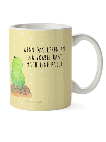 Mr. & Mrs. Panda Pott Schildkröte Pause mit Spruch in Gelb Pastell