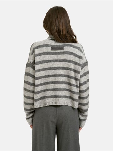 Smith&Soul Striped Boxy Turtle Neck Pullover in Anthracite Mel Print