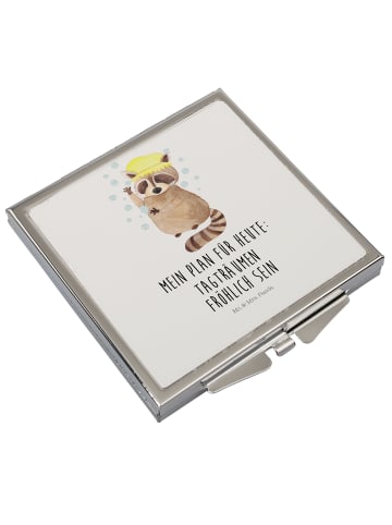 Mr. & Mrs. Panda Kleiner Spiegel Waschbär mit Spruch in Weiß