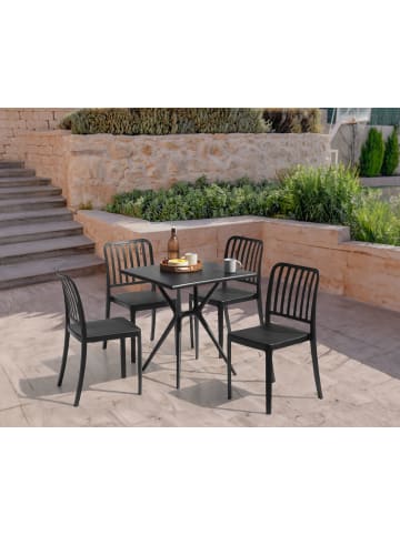 Beliani Esstisch PIAVE in Schwarz - (W) 70 x (H) 77 x (L) 70 cm