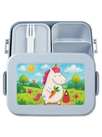 Mr. & Mrs. Panda Brotdose Einhorn Vegan Design ohne Spruch in Blau Pastell