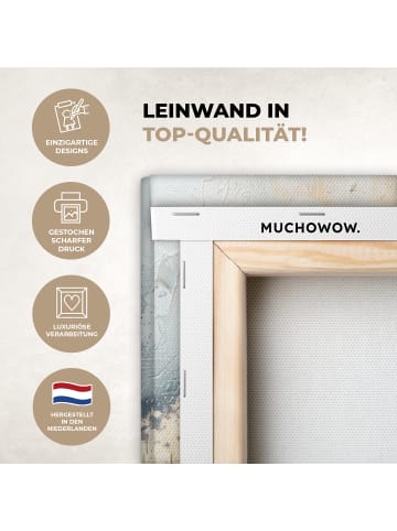 MuchoWow Leinwand bilder Abstrakte Kunst gold blau (BxH)
