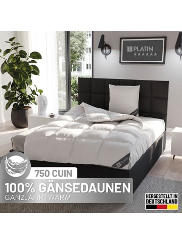 Spessarttraum Warme Ganzjahres-Gänsedaunendecke "Platin" in weiß