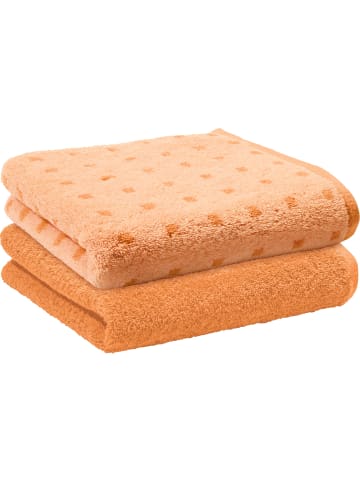 Erwin Müller Frottier, Jacquard Duschtuch 2er-Pack Sigmaringen in apricot