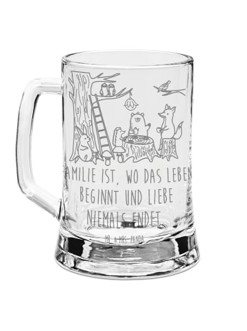Mr. & Mrs. Panda Bierkrug Waldtiere Picknick mit Spruch in Transparent