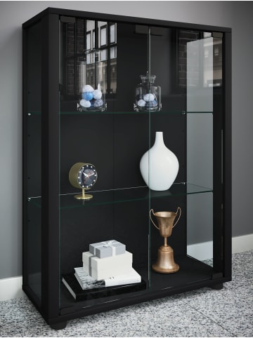 VCM  Glas Stand Vitrine Sammelvitrine Sintalo in Schwarz