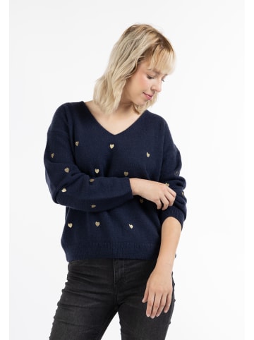 myMo Damen Strickpullover in navy