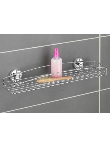 Wenko Badregal MILAZZO, Vacuum-Loc - Chromstahl in Silbern, (B) 52 x (H) 9 x (L) 15 cm