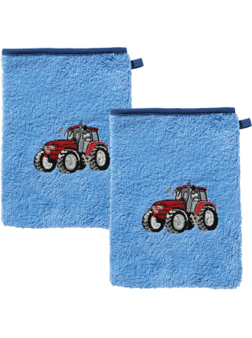 Erwin Müller Frottier Kinder-Waschhandschuh 2er-Pack in hellblau