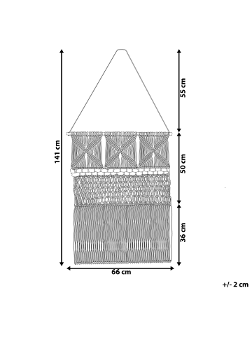 Beliani Wandbehang KALADY in Beige/Blau - (W) 66 x (H) 141 x (L) 1 cm